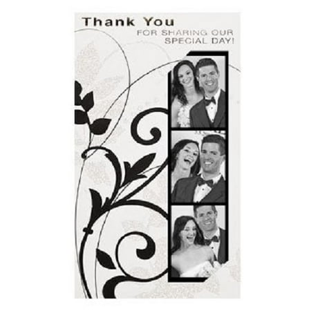 Photo Booth Thank You Cards Lot of 24 Black & White Damask Wedding Bridal Shower