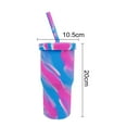 thumbnail image 5 of Pebbuoy 950ML Silicone Tumbler with Straw Lid Large Capacity Food Grade BPA Free Leak-Proof Outdoor Travel Portable Water Bottle Drinking Straw Cup, 5 of 6