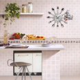 thumbnail image 3 of Mirror Effect Kitchen Clock with Spoon Fork Removable 3D Sticker for Home Decoration 32*32*4CM Metallic Silver, 3 of 5