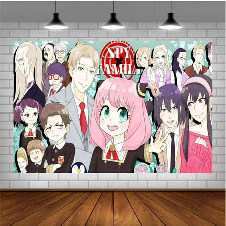 Spy family Banner Poster Wall Decor Birthday Backdrop Background Party Supplies Taspestry