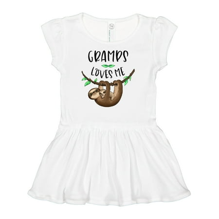 

Inktastic Gramps Loves Me Cute Sloth and Baby Gift Baby Girl Dress