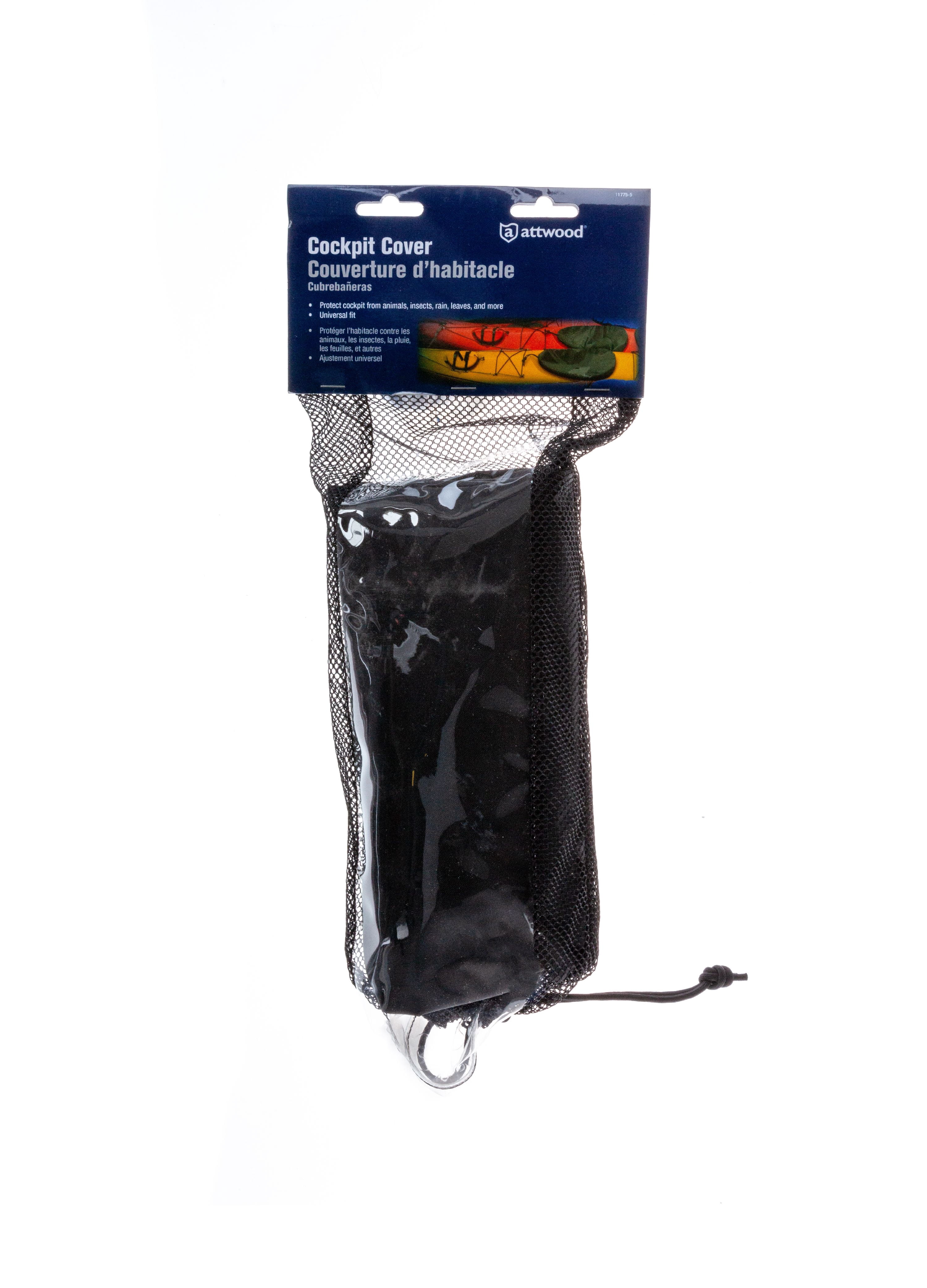 Attwood 11775-5 Universal Kayak Cockpit Cover with Clips - Black Nylon