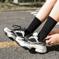thumbnail image 4 of Flmtop Winter Solid Color Cotton Breathable Women Men Elastic Soft Middle Tube Socks, 4 of 7