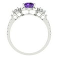 thumbnail image 4 of Three-Stone Engagement Ring for Women - 1.46ct Natural Amethyst in 14K White Gold Promise Ring, 4 of 6