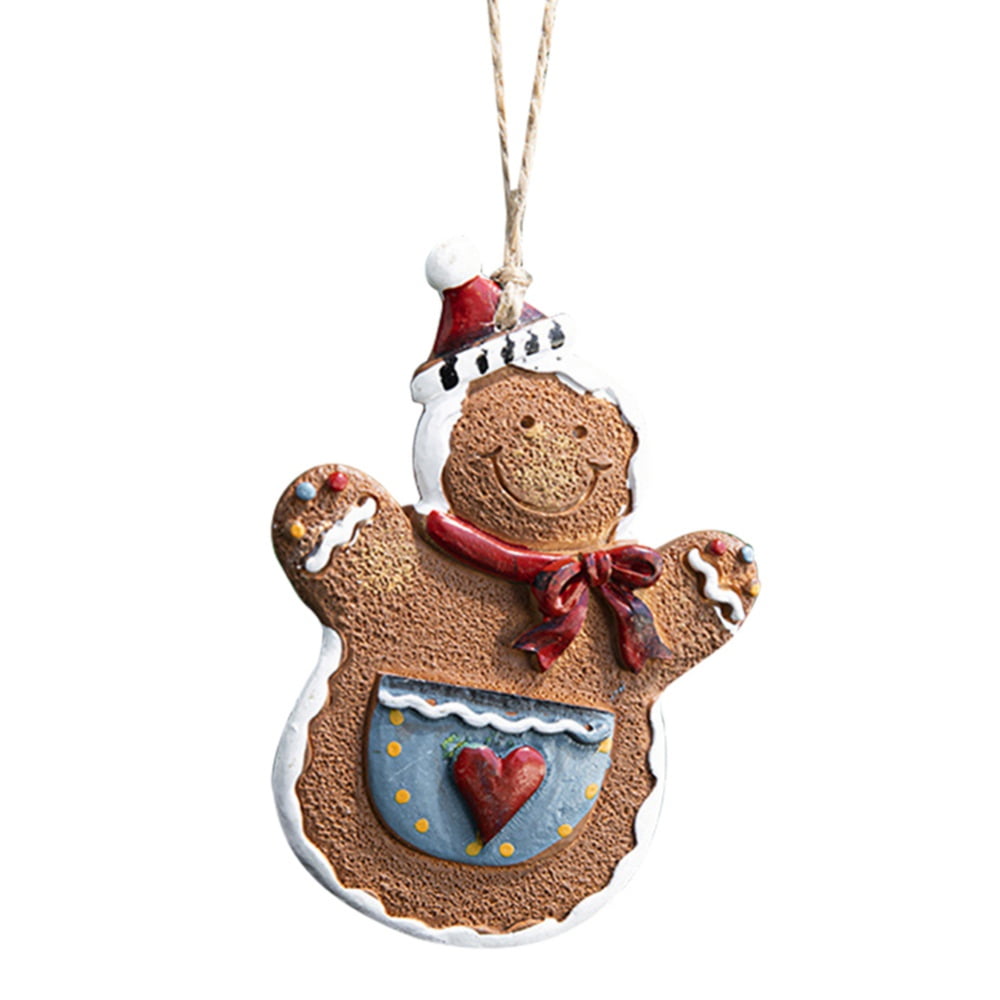  Artibetter 2pcs Christmas Tree Pendant Gingerbread