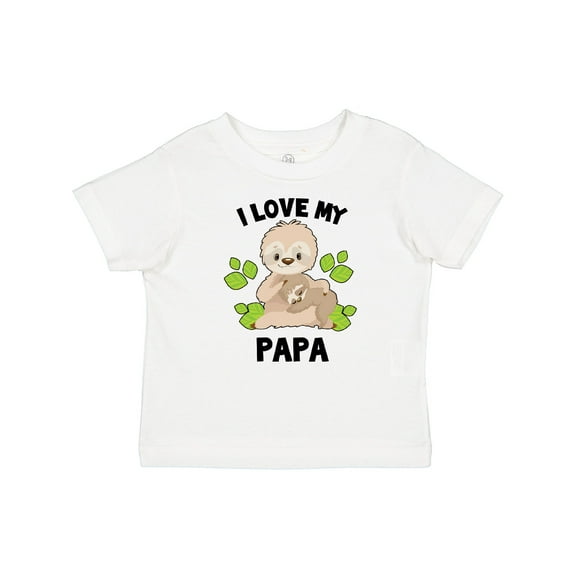 Inktastic Cute Sloth I Love My Papa with Green Leaves Boys or Girls Baby T-Shirt