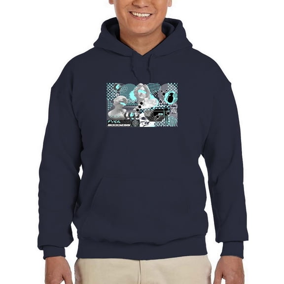 Retro Futuristic Collage Hoodie Men -Image by Shutterstock, Male Large