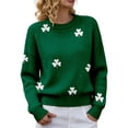 thumbnail image 4 of St Patricks Day Sweater Women Long Sleeve Crewneck Irish Oversized Pullover Plus Size Sweater, 4 of 8