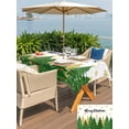thumbnail image 4 of Outdoor Tablecloth with Umbrella Hole and Zipper, Green Christmas Rectangle Table Cloth 60x120 Inch Waterproof Tablecloth, Xmas Tree Snowflake Stars Winter Picnic Table Cover for Patio Camping, 4 of 7
