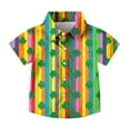 thumbnail image 6 of ZOYOEN Boys St Patricks Day Button Down Shirts- Casual Lapel Short Sleeve Lucky Kids Irish Clothes Green Size 10, 6 of 7