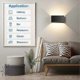 thumbnail image 3 of 24W Indoor Outdoor Wall Light 3000K Warm White Adjustable Beam Angle IP65 Waterproof Wall Light Black LED Wall Light Living Room, 3 of 4