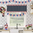 thumbnail image 4 of Kitchen Cafe Valance Curtain for Small Windows,American Patriotic National Flag Rod Pocket Valances Stars Blue Red and White Stripes Window Treatment Panel for Living Room/Bedroom/Bathroom,42x18in, 4 of 7