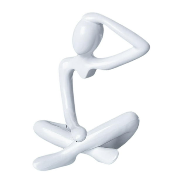 Estatua abstracta de pensador, escultura moderna, artesanía, figura decorativa de escritorio. Blanco