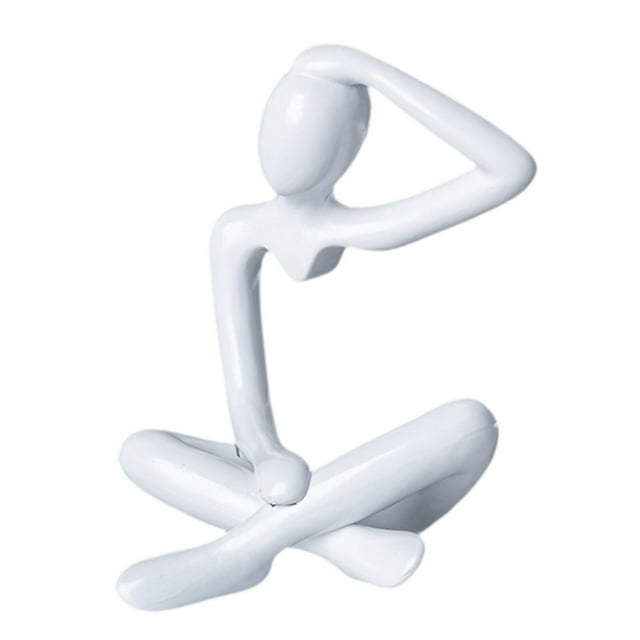 simhoa Thinker Abstract Statue Art Crafts for Table Centerpiece Bedroom Living Room White