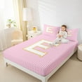 thumbnail image 4 of Feelyou Chic Monogrammed E Queen Sheet Sets, Glitter Sequin Print Flat Sheet, Teens Kids Girls Women Queen Fitted Sheet, Luxury Bedroom Decor, 4 Pieces, 4 of 7