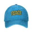 thumbnail image 1 of ZICANCN Peace Text Casquette de Baseball Réglable Femmes, Chapeaux pour Hommes Adulte Lavé Coton Denim Baseball Caps Mode Bleu, 1 of 6