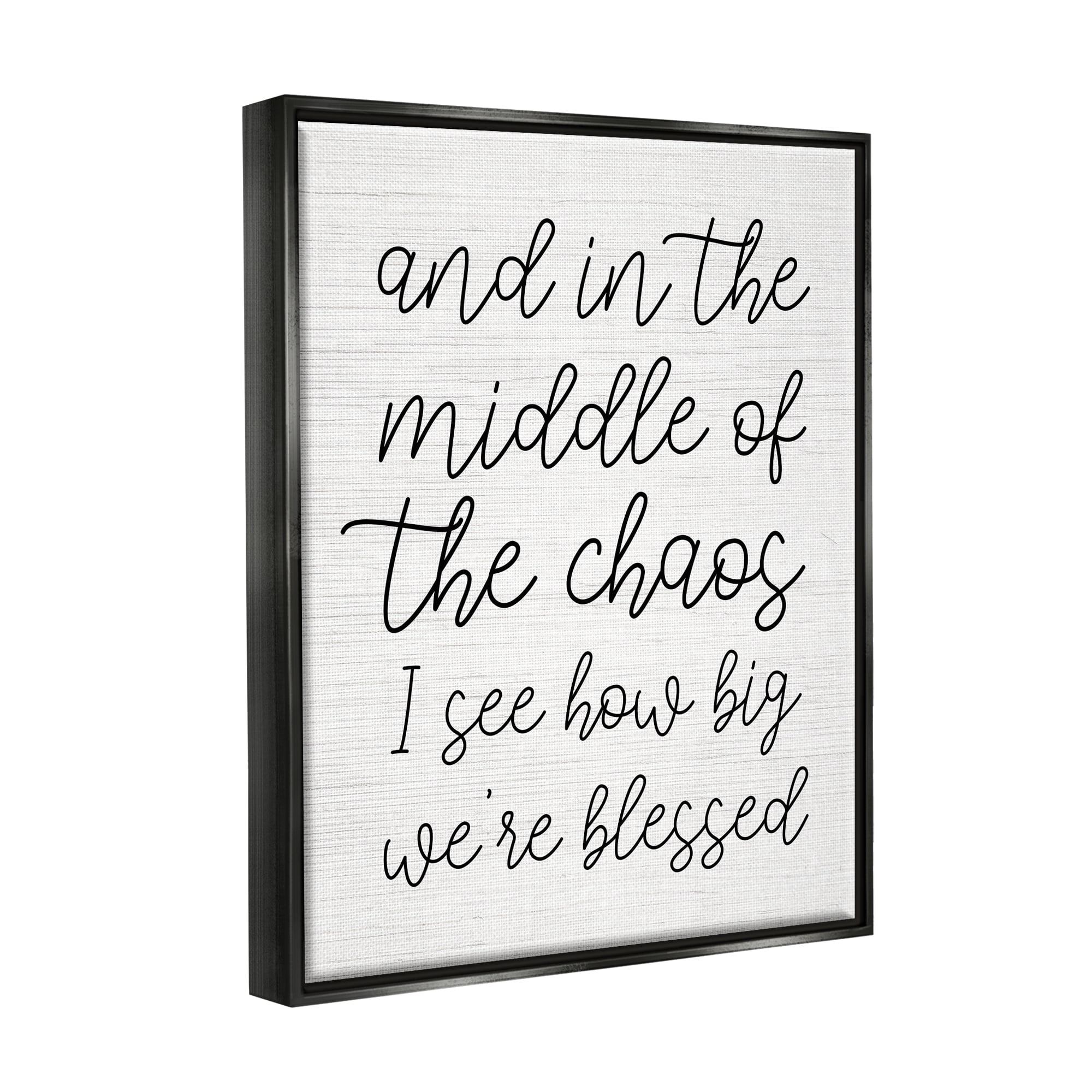Stupell Industries How Big We're Blessed Uplifting Inspirational Painting Black Floater Framed Art Print Wall Art
