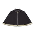 thumbnail image 4 of ZACPNCV Women Short Velvet Cape Shawl Stand Collar Frog Button Evening Gown Wrap Elegant Velvet Cape for Wedding Dinner Party Formal Evening B-Black, 4 of 8
