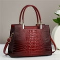 thumbnail image 3 of Women's Casual Crocodile Handbag And Purse Fuax Leather Embossed Crocodile Pattern Shoulder Bag Tote Satchel, 3 of 6