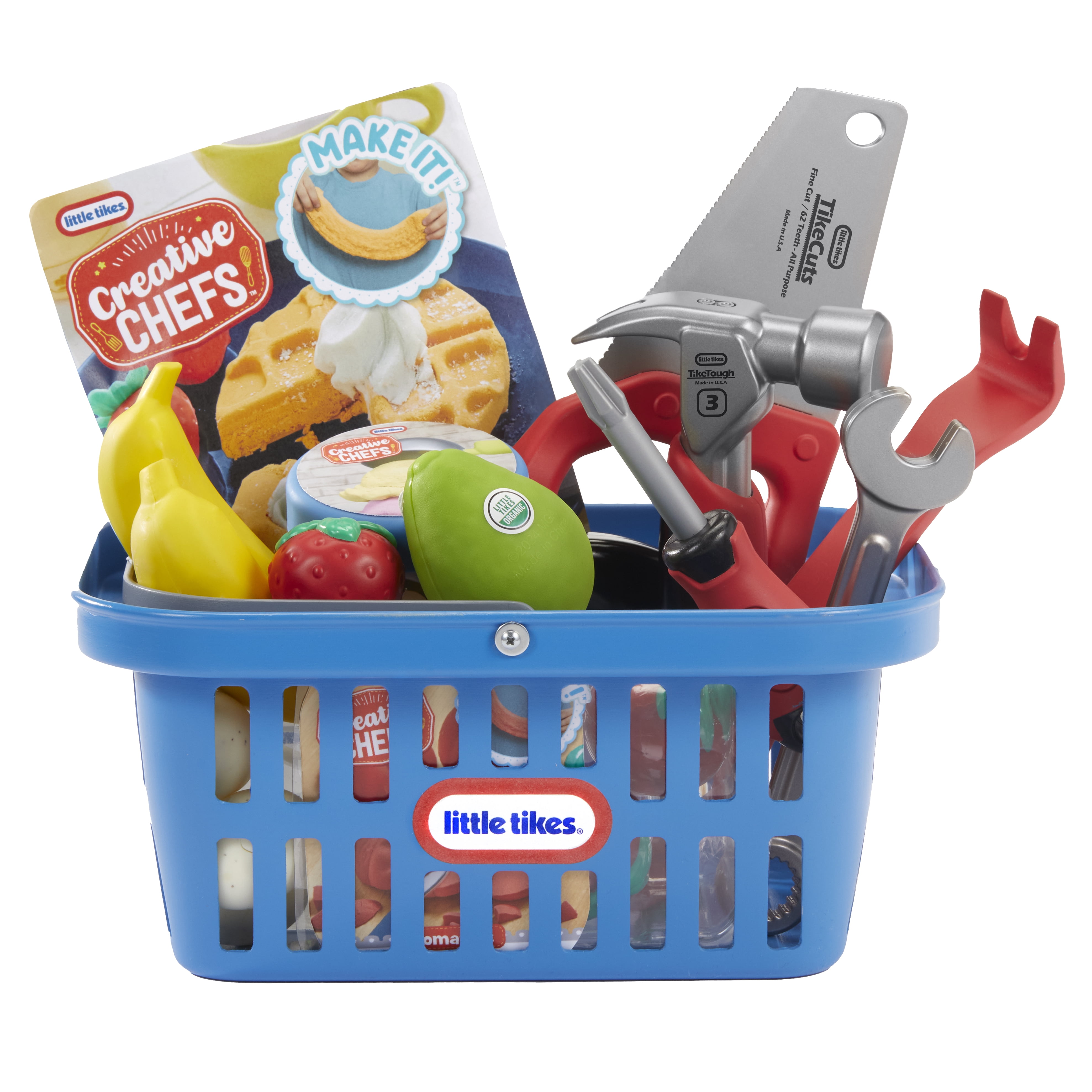 Creative Chefs Blue Shopping Basket, Kids Toy Gift, Ages 3+