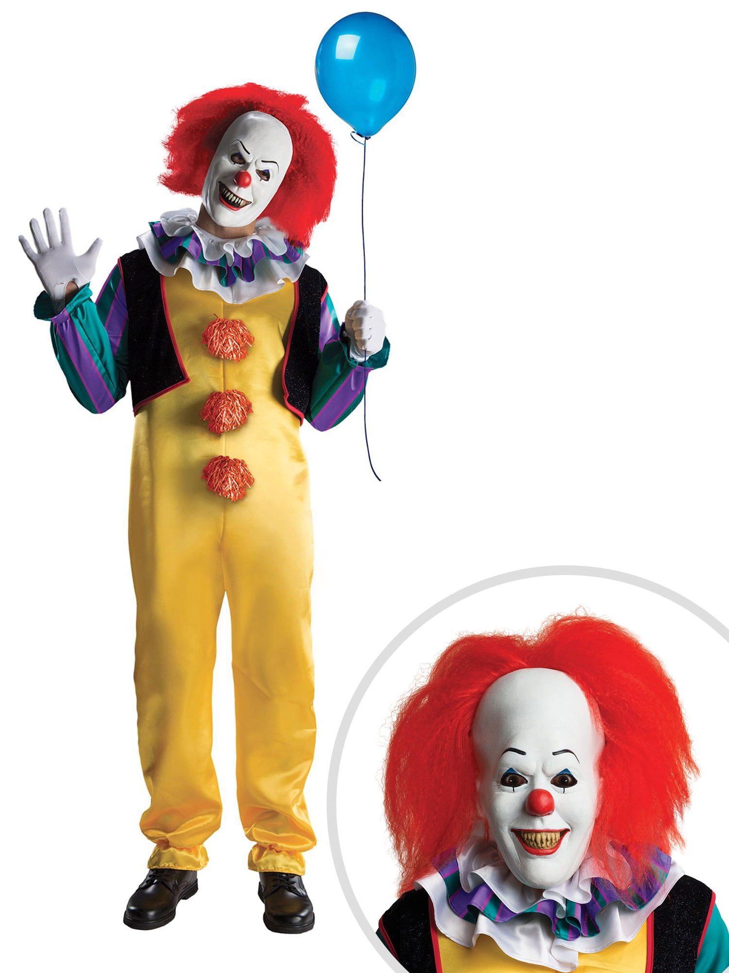 Adult Pennywise Deluxe Costume and Plastic Clown Shoes - Walmart.com