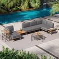 thumbnail image 5 of LAUSAINT HOME 10 Pieces Patio Conversation Set, Outdoor Luxury Series Seating Furniture Group with Plush Gray Cushions, 5 of 11