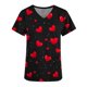 thumbnail image 2 of TaTaai Romantic Heart Print Women Scrub Blouse Premium Cotton Regular Fit Short Sleeve V Neck Functional Pocket Non See Through Nurse Work Daily Wear Gift, 2 of 5