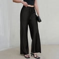thumbnail image 6 of Levmjia Women's Satin Wide Leg Pants High Waisted Lounge Pants with Pockets Adjustable Drawstring Casual Trousers for Evening, 6 of 9