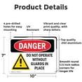 thumbnail image 2 of (2 Pack) Do Not Operate Without Guards In Place OSHA Danger Sign 10 Inch X 7 Inch Indoor / Outdoor Rust-Free Aluminum Metal Signs for Workplace, Workshop, and Construction Site, Made in the USA, 2 of 8