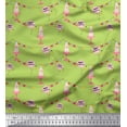 thumbnail image 1 of Soimoi Green Rayon Crepe Fabric Birthday Theme Party Print Sewing Fabric Yard 46 Inch Wide, 1 of 5