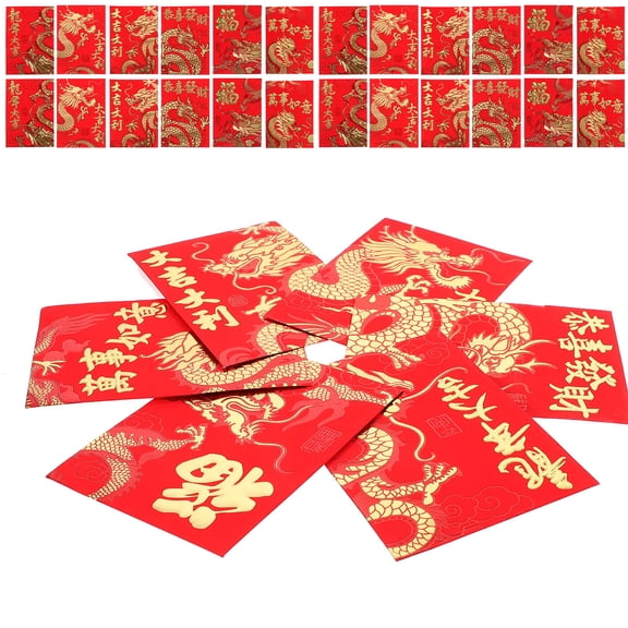 MLINS  60 Pcs Pocket Dragon Red Envelope Bag Eye-catching Envelopes Good Blessings