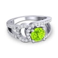 thumbnail image 3 of 2.50 Carat Round Cut Natural Diamond & Peridot Gemstone Unique Engagement Ring for Women Solid 18K White Gold Size 5 by Diamond-Capitals, 3 of 8