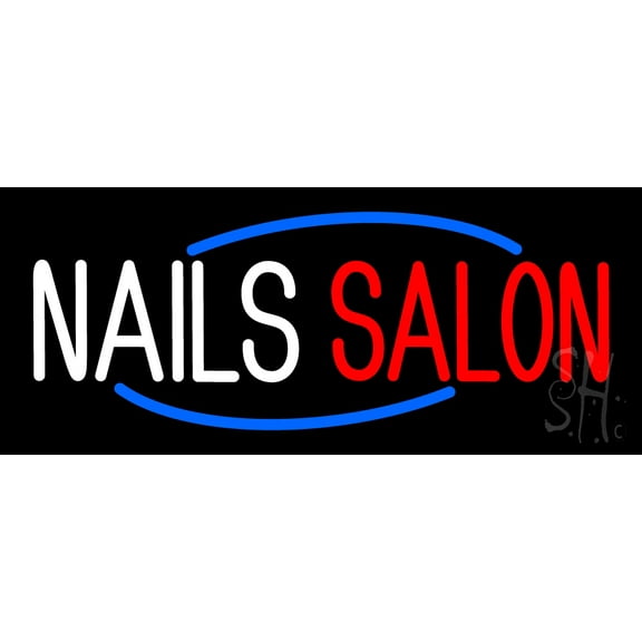 Nail Salon LED Neon Sign 10 x 24 - inches, Black Square Cut Acrylic Backing, with Dimmer - Bright and Premium built indoor LED Neon Sign for Defence Force.
