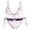 White, variant on Summer Print Reversible Triangle Halter Bikini Sets, Women's 4th Of July Hotdog Print Summer Swimsuit 2-in-1 Bathing Suit