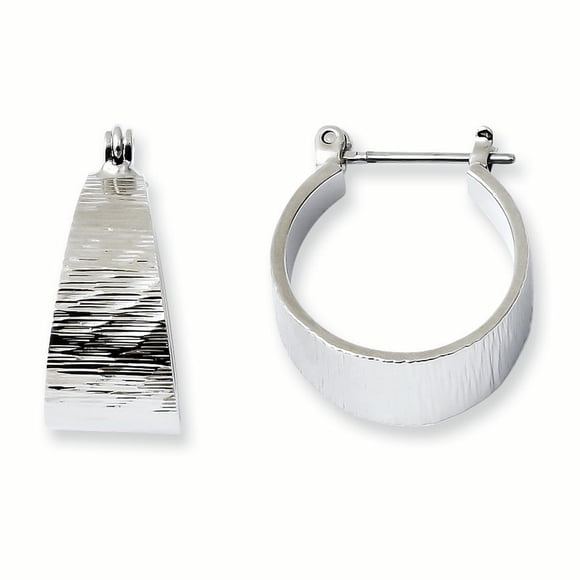 Silver-tone Textured Small Post Hoop Earrings BF1682