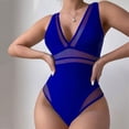 thumbnail image 2 of Fvwitlyh Tankini Swimsuits For Women Tummy Control Women'S Fashion Solid Color Yarn Deep V Bathing Suit, 2 of 5
