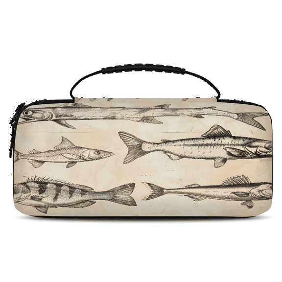 Herdesigns Vintage Fish Carrying Case for Nintendo Switch 2 with 20 Game Card Slots, Portable Travel Carry Case for Accessories and Console