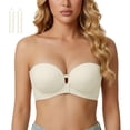 thumbnail image 2 of Jelly Bras for Women Halter Bra Strapless Bra Low Back Thin Strap Bra Open Back Workout Tops for Women Criss Cross Bras for Women Push Up Bra No Show Halter Bra White XL, 2 of 8