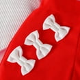 thumbnail image 6 of Zanarzt Baby Outfit Newborn Infant Girl Clothes Baby Girl Summer Clothes Ruffle Bow Short Sleeve Ribbed Shirt Bow Skirt with Hat Red,12-18 Months, 6 of 9