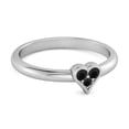 thumbnail image 2 of Sparkling Heart Shaped 0.60 Ct Black Spinel 925 Sterling Silver Women Valentines Day Gifts Ring, 2 of 3
