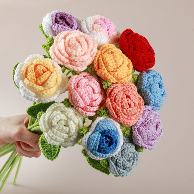 お花ぎっしり　UR Oiur Braided Rose Handmade Crochet Flower Beautiful Long-lasting