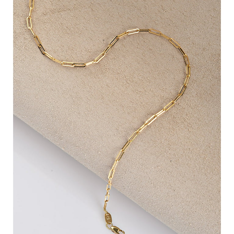 14k gold filled paper clip chain