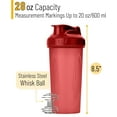 thumbnail image 2 of czcpp-- Shaker Bottles for Protein Mixes, 28 oz, Red, Protein Shaker Bottle with Wire Whisk Ball, Shaker Cup, Mixer Bottle, Protein Shake Bottles, Protein Bottle, Protein Shake Bottle, 2 of 4