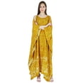 thumbnail image 4 of Moomaya Boat Neck Caftan Rayon Cover Up Printed Cold Shoulder Kaftan Maxi Dress, 4 of 7