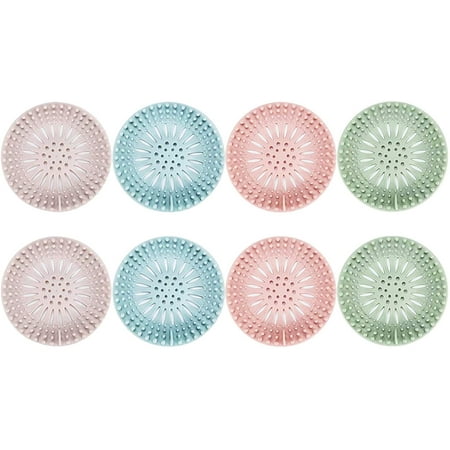 

Hair Catcher Durable Silicone Hair Stopper Shower Drain Covers Easy to Install and Clean Suit for Bathroom Bathtub and Kitchen 8 Pack