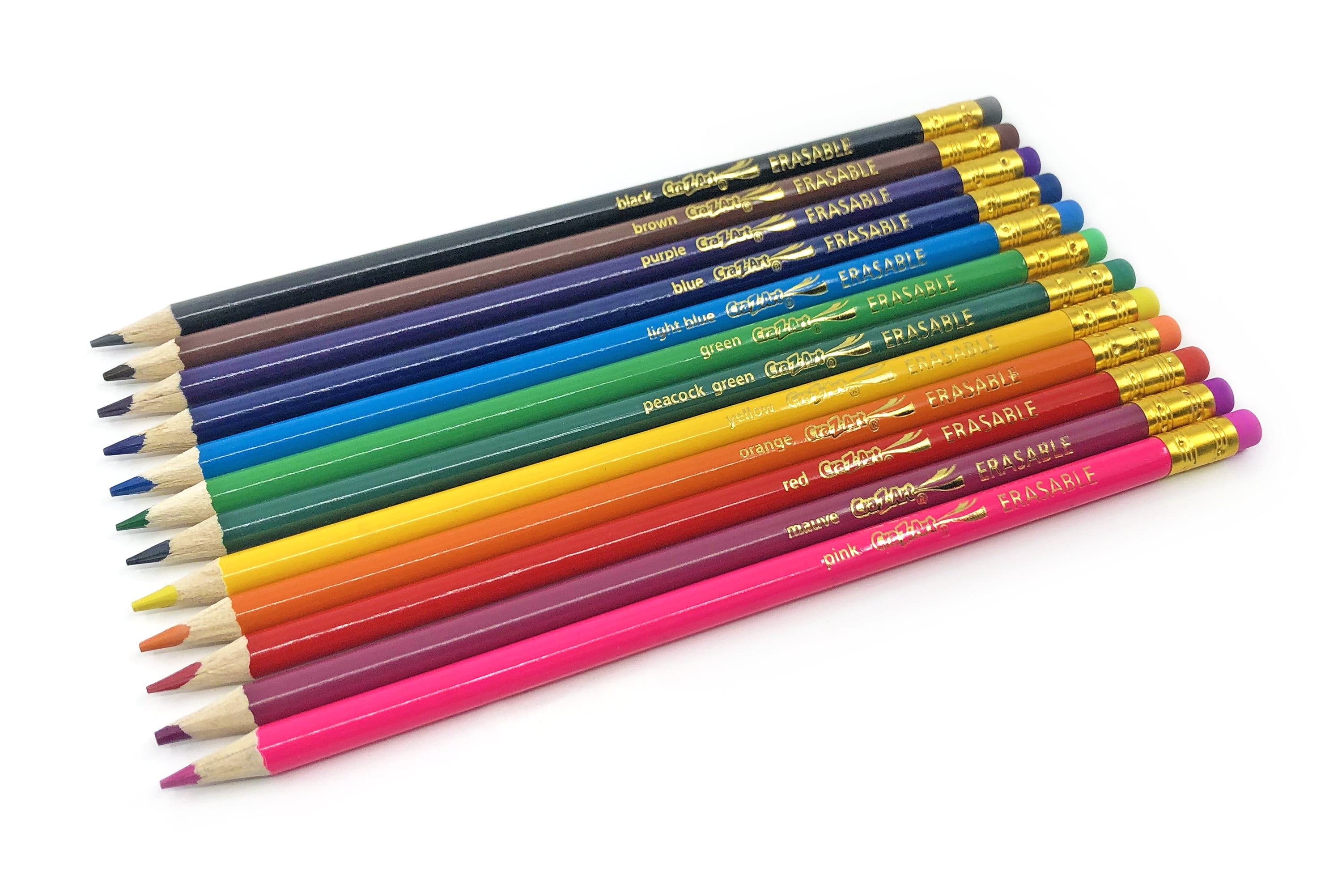 Cra-Z-Art Erasable Colored Pencils 12 Pack, Beginner Child to Adult, Back  to School Supplies 