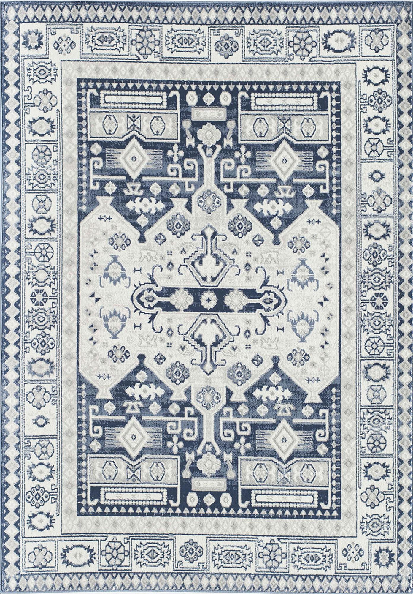 Rugs America Gallagher GL60C Navy Koti Vintage Transitional Area Rug, 2'6"x4'
