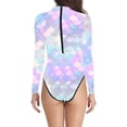 thumbnail image 2 of YiZYiF Womens One-piece Swimsuit UPF 50+ Quick Dry Bathing Suit Long Sleeve Back Zip Mermaid Swimwear Light Blue XXL, 2 of 4
