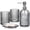 Gray, variant on Glass Bathroom Accessories Set, 4Pcs Glass Soap Dispenser Set with Soap Dispenser , Soap Dish, Tumbler for Home, Hotels,Schools,Gray