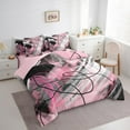 thumbnail image 3 of jejeloiu Aesthetic Geometric Art Twin Bedding Sets 7-Piece,Geometric Lines Bedding Comforter Set,Pink Black Gray Sheet Sets,Lightweight Room Decor Reversible, 3 of 8